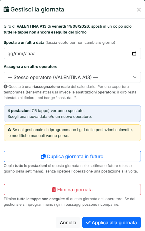gestisci_giornata_finestra Finestra Gestisci la giornata con spostamento, duplicazione ed eliminazione