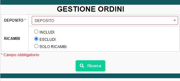 Gestione ordini