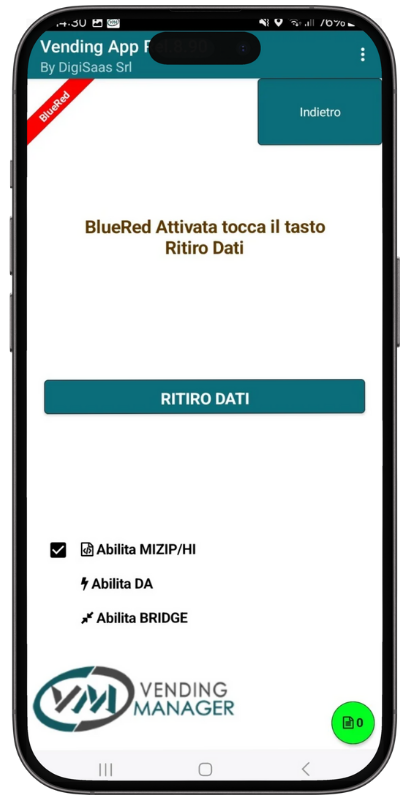 bluered3 Ritiro dati con BLUERED