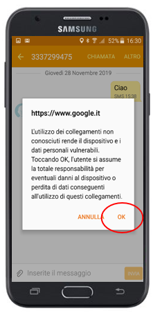 Applicazione predefinita CHROME su Samsung J1/J3