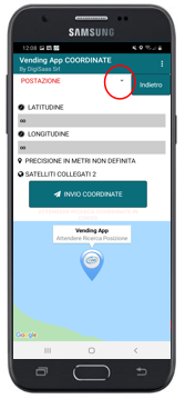 Preleva coordinate postazione (punto vendita) da smartphone