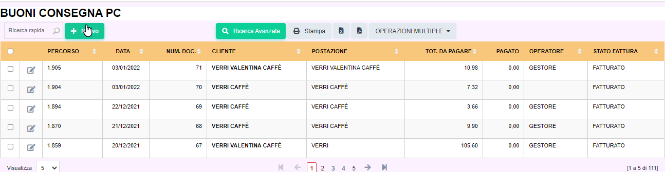 Buono di consegna da pc