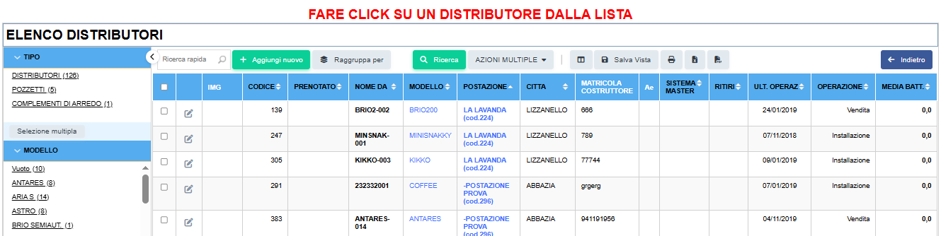 Registrazione sistemi master