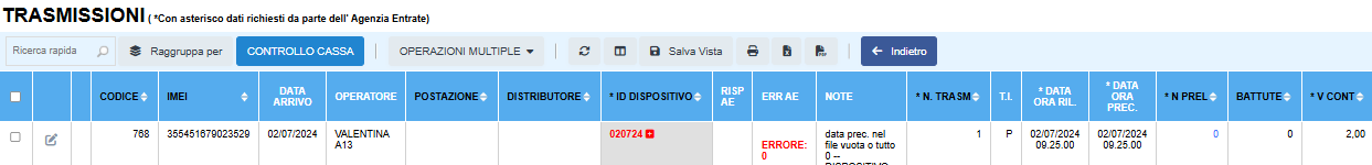 Registrazione sistemi master