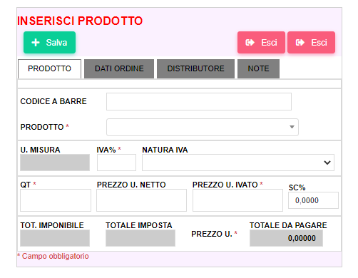 Buono di consegna da pc