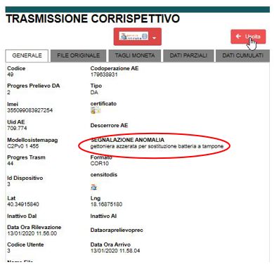 Segnalazione anomalia su corrispettivi inviati in Agenzia delle Entrate