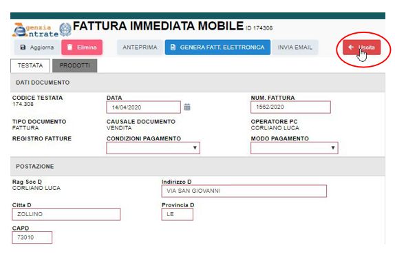 Invio mail COPIA CORTESIA fattura elettronica