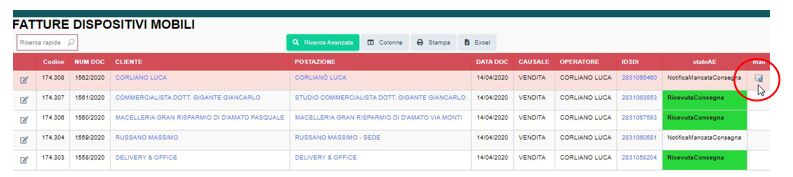 Invio mail COPIA CORTESIA fattura elettronica