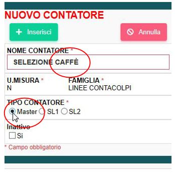 Creazione contatori battute