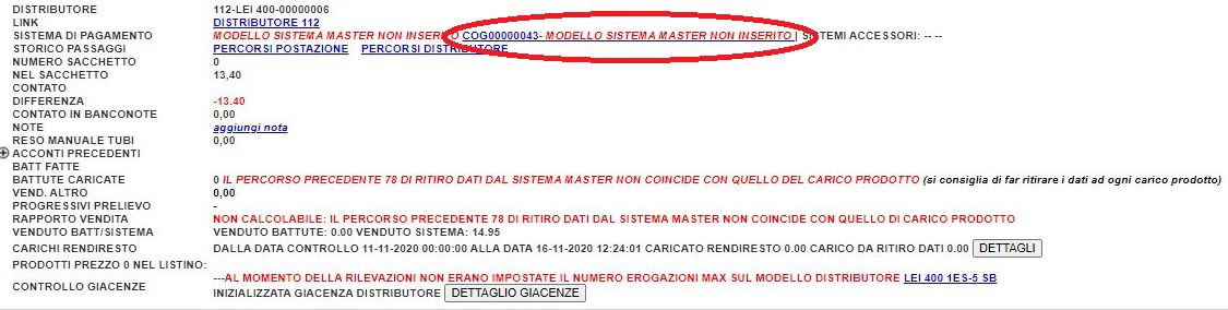 modello_master Controllo battute incassi: MODELLO SISTEMA MASTER NON INSERITO