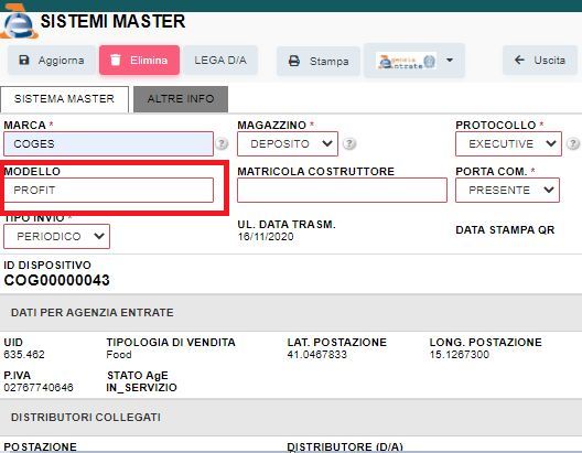 modello_master_002_1 Controllo battute incassi: MODELLO SISTEMA MASTER NON INSERITO
