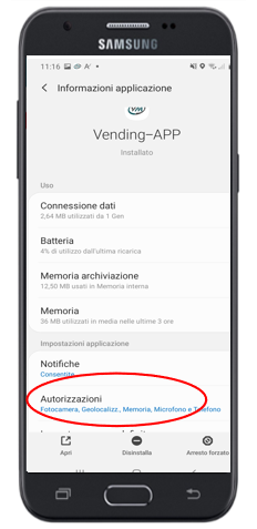 geo_004 Autorizzazioni Geolocalizzazione Vending App