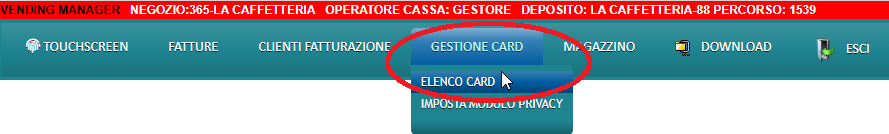 Visualizzazione estratto conto punti FIDELITY CARD