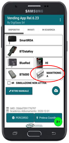 Ritiro dati con MANITRONICA