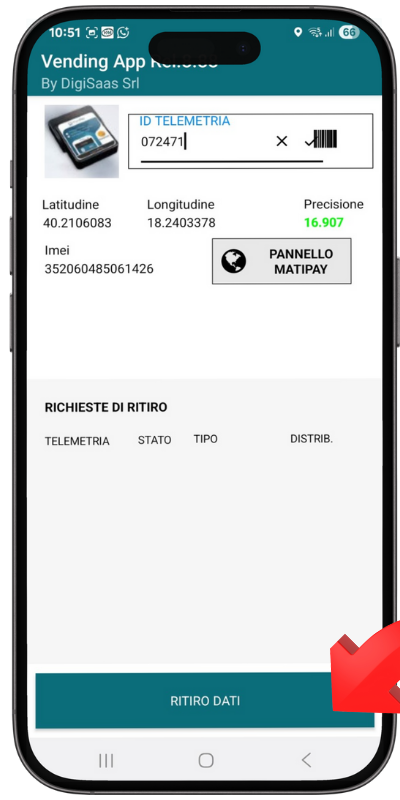 Ritiro dati con Matipay