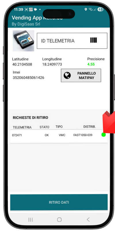 Ritiro dati con Matipay