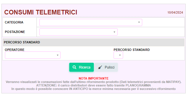 Visualizzazione consumi da ultimo rifornimento