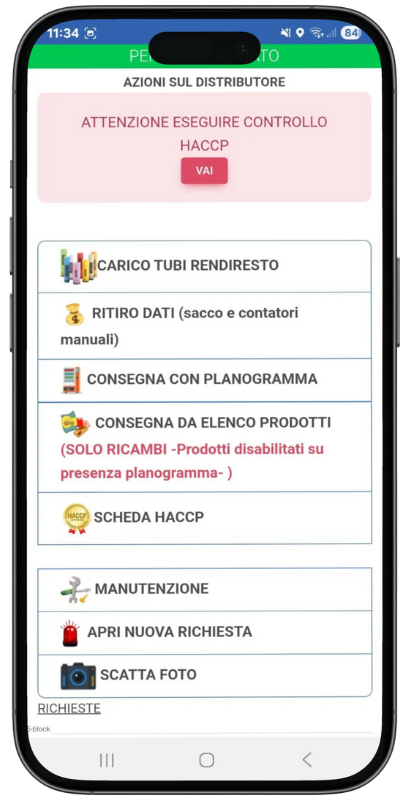 Carico prodotto con PLANOGRAMMA da mobile