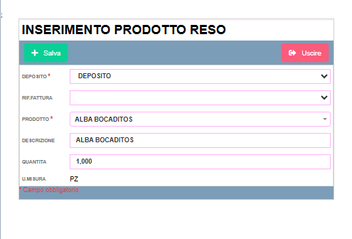Reso fornitore