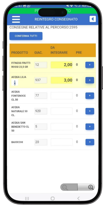 pr1 Prenotazione carico (PREKITTING) furgone da Vending App
