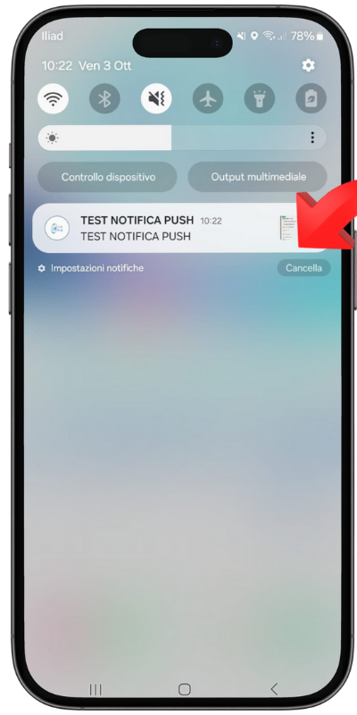 push1 Notifiche push su Vending App