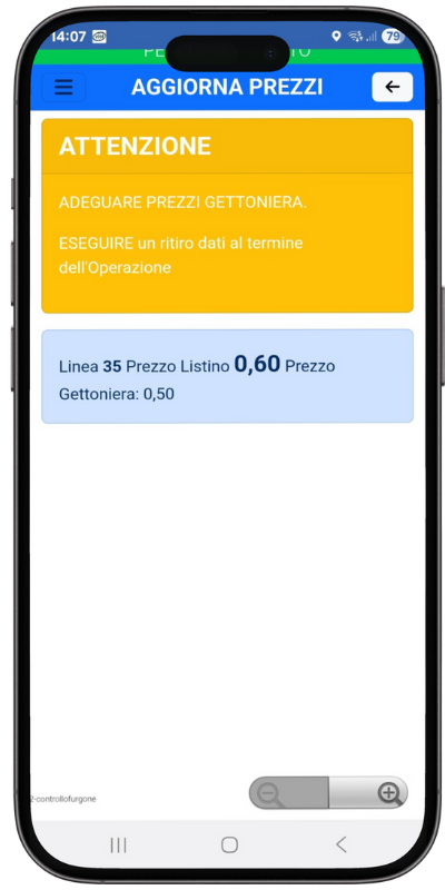 ADEGUAMENTO PREZZI – Gestione incongruenze prezzi tramite Vending App