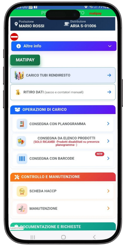 Carico prodotti con BARCODE