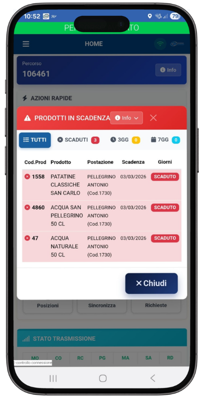 Inserimento SCADENZE PRODOTTI su Planogramma